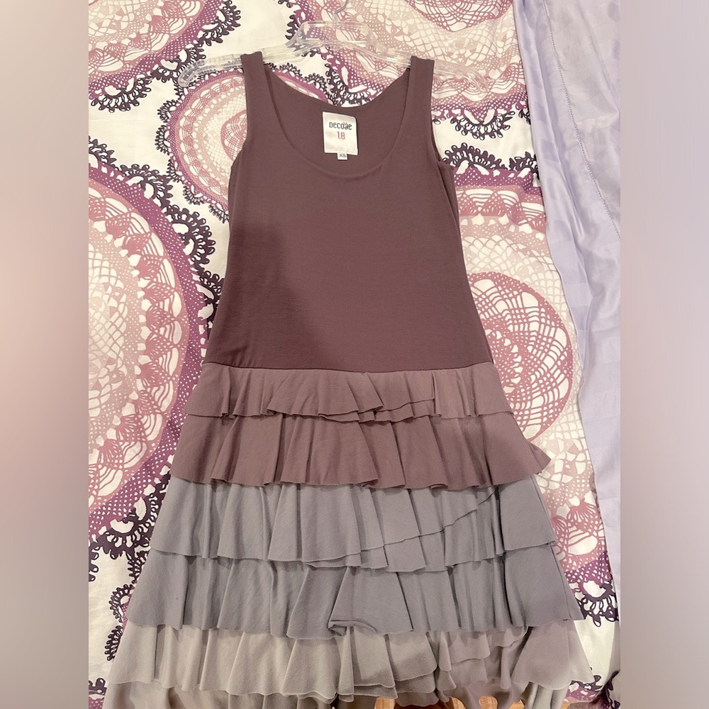Lord and Taylor XS Purple Ruffle Dress